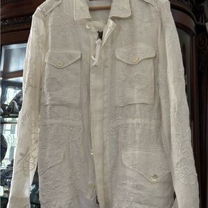Polo Ralph Lauren Women's Eyelet 100%
Linen Jacket In White Size M